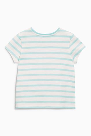 Aqua Stripe Rainbow T-Shirt (3mths-6yrs)